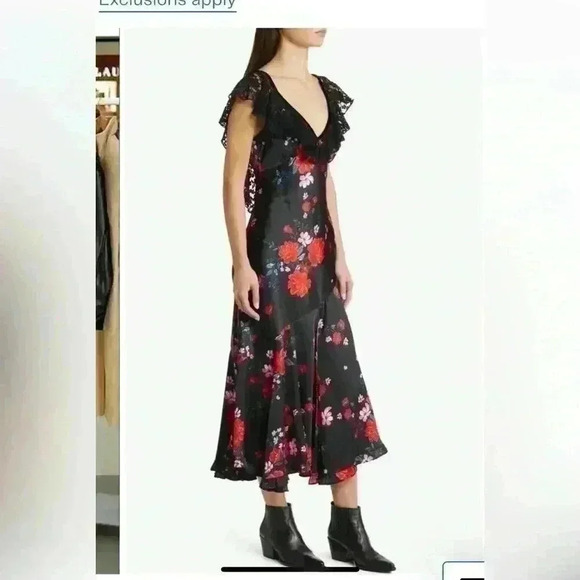 COPY - NWT FREE PEOPLE WARM HEARTS LACE & SATIN MAXI DRESS IN SIZE XS - Picture 3 of 11